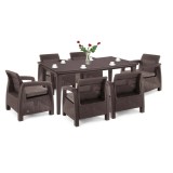 Cumpara ieftin Set de mobilier de grădină Corfu Big Duo cu masă Futura maro