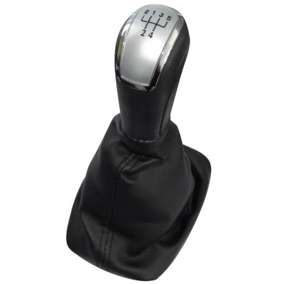 Nuca schimbator viteze cu manson AERZETIX, piele sintetica, compatibil Skoda Fabia 1, 5 viteze, SilverCap foto