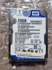 HDD hard disk laptop WD2500BEVT-22A23T0 Western Digital 250GB SATA 3.0 Gbps 2.5 foto
