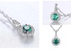 Set Cercei si Lantisor Din Argint S925 Zirconiu Smarald Green Set112E, Argintboutique