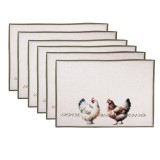 Cumpara ieftin Set 6 suporturi farfurii bumbac multicolor Rustic 48x35 cm
