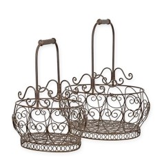 Set doua cosuri din fier forjat antik brown RF-72