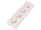 Conector alimentare AC mamă spliter 2P PE 250VAC 16A albă