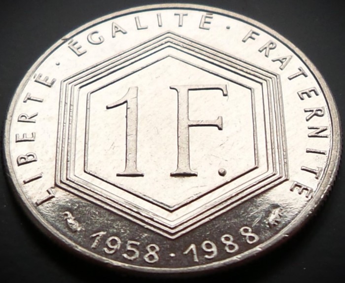 Moneda comemorativa 1 FRANC - FRANTA, anul 1988 * cod 2848 = A.UNC
