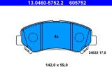 ATE 13.0460-5752.2 set placute frana,frana disc