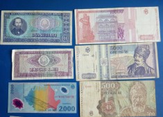 Lot Bancnote vechi romanesti 100 lei 10 1966 5000 10000 2000 eclipsa