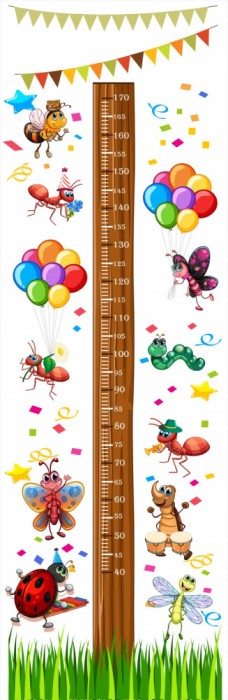 Autocolant Masurator Inaltime Insecte, 60x190 cm