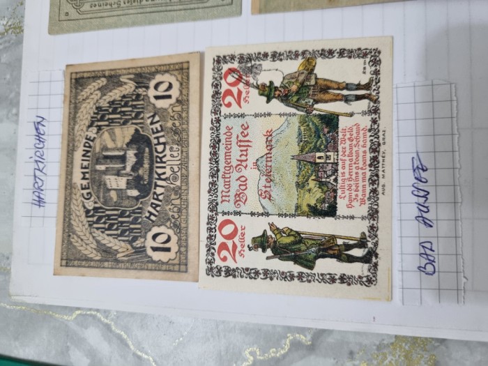 austria notgeld badaussee+hartkirchen 2v.