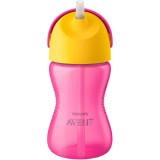 Cana cu pai Avent SCF798/02, 12 luni, 300 ml, roz/galben
