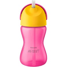 Cana cu pai Avent SCF798/02, 12 luni, 300 ml, roz/galben