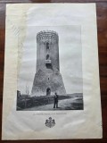 Planșa Turnul Chindia Targoviste / Ruinele palatului Domnesc