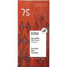 Ciocolata Amaruie Fina 75% Cacao Bio Panama 80 grame Vivani foto