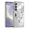 Husa MagSafe pentru Samsung Galaxy S24 S921, Techsuit, Luxury Glitter, Argintie