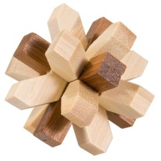 Joc logic IQ din lemn bambus in cutie metalica - 321