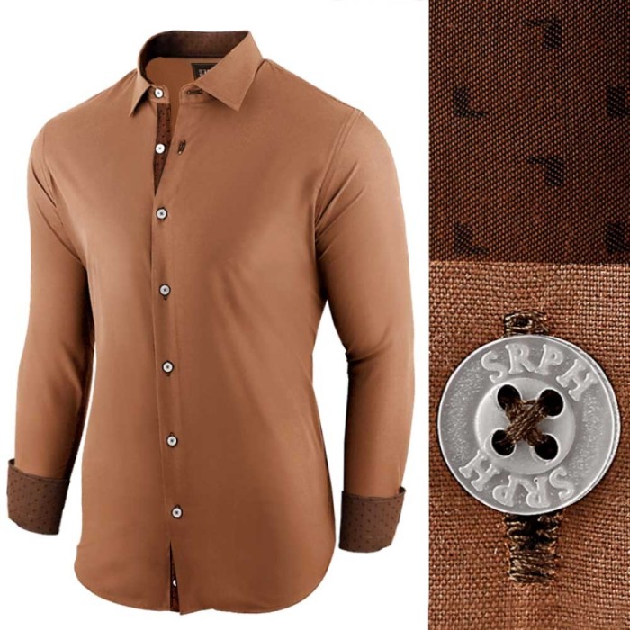 Camasa pentru barbati, maro-deschis, regular fit, bumbac, casual - Business Class Ultra Camasa pentru barbati, maro-deschis, regular fit, bumbac, casual - Business Class Ultra