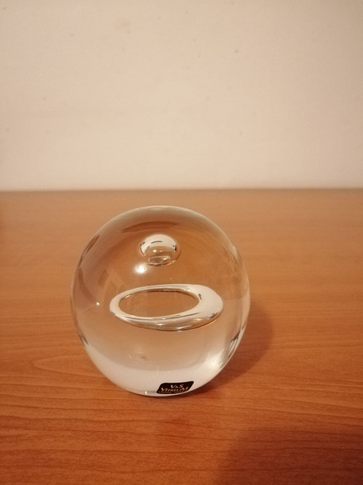 Greutate hartie prespapier balon minge sticla cristal Vas Vitreum Suedia |  Okazii.ro