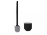 Cumpara ieftin Perie -Clean pentru WC flexibila cu suport, Silicon, Negru, 35 X 8 cm