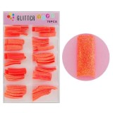 Cumpara ieftin Tipsuri cu sclipici, 70 buc &ndash; portocaliu neon, INGINAILS