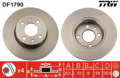 TRW DF1790 Disc frana foto