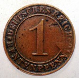 1.447 GERMANIA WEIMAR 1 RENTENPFENNIG 1923 E EROARE LIPSA 1(923), Europa, Bronz