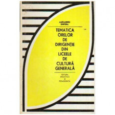 Tematica orelor de dirigentie din liceele de cultura generala foto