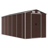 Cumpara ieftin Sopron de gradina, maro, 191x470x198 cm, otel galvanizat