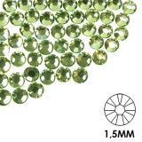 Pietre decorative pentru unghii - 1,5 mm - verde, 50 buc, INGINAILS