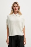United Colors of Benetton poncho de l&acirc;nă culoarea bej, 1344DU01K