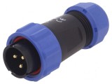 Mufă SP21 tată PIN 3 IP68 30A 500V pentru cablu 7&divide;12mm
