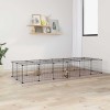 VidaXL Cușcă animale de companie cu ușă 28 panouri negru 35x35 cm oțel