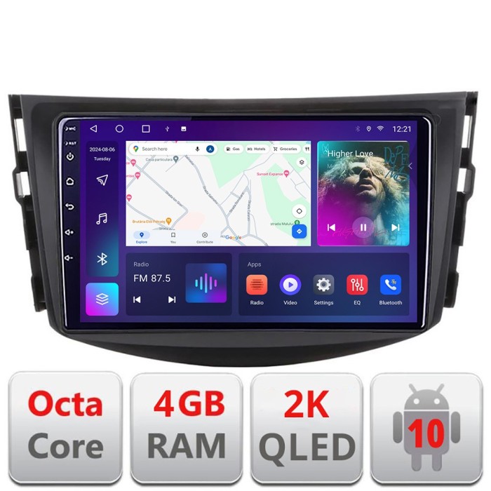 Navigatie Toyota RAV4 C-018 Android Octa Core Ecran 2K QLED GPS 4G 4+32GB 360 KIT-018+EDT-E409-2K CarStore Technology