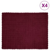 Patura din Blana sintetica de Iepure 4 pcs Rosu Bordeaux