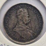 Ungaria 1 korona 1896 moneda din argint km # 487 AG. 835 Franz Joseph I Millennium tiraj mic rara