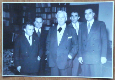 Foto Dan Grigorescu , Sadoveanu , Beniuc , Zaharia Stancu , Jebeleanu , 1955 foto