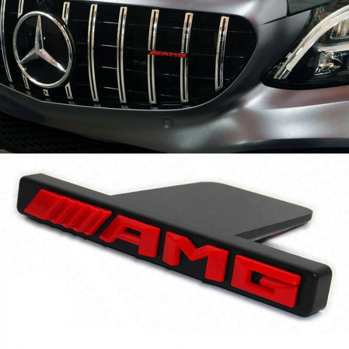 Emblema AMG pentru grila fata model Panamerican Mercedes, Rosu