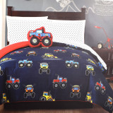 Set lenjerie pat si pilota, 6 piese, Monster Truck, Sears Home Maison