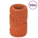 vidaXL Fr&acirc;nghie de barcă, portocaliu, 2 mm, 50 m, polipropilenă