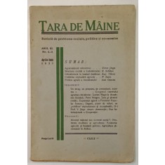 TARA DE MAINE , REVISTA DE PROBLEME SOCIALE , POLITICE SI ECONOMICE , ANUL III , No. 4-6 , 1937