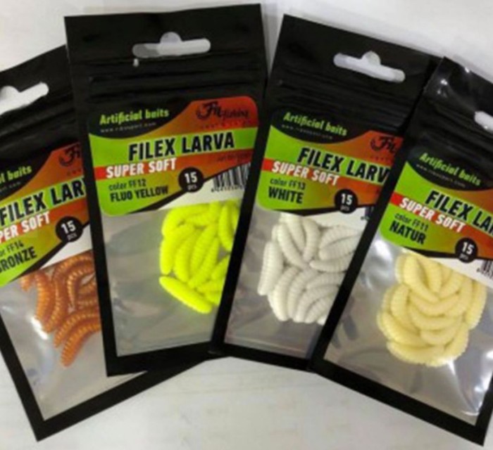 Larve Arificiale Filfishing Filex Super Soft FF12, Fluo Yellow, 2cm, 15buc/pac