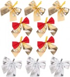 Set de 10 fundite Nanaxagly, catifea, auriu/argintiu/rosu, 5 x 6 cm