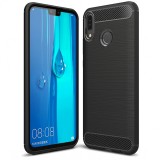 Husa TPU OEM Carbon pentru Huawei Y9 (2019), Neagra