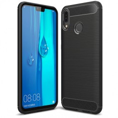Husa TPU OEM Carbon pentru Huawei Y9 (2019), Neagra