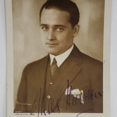 MAX HANSEN ( 1897-1961 ) , ACTOR SI CANTARET DANEZ , FOTOGRAFIE CU AUTOGRAF , PERIOADA INTERBELICA