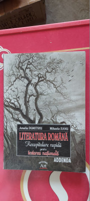LITERATURA ROMANA RECAPITULARE RAPIDA PENTRU TESTAREA NATIONALA ADDENDA JIANU foto