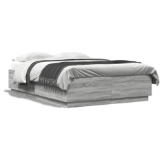 vidaXL Cadru de pat, gri sonoma, 160x200 cm, lemn prelucrat 3209693