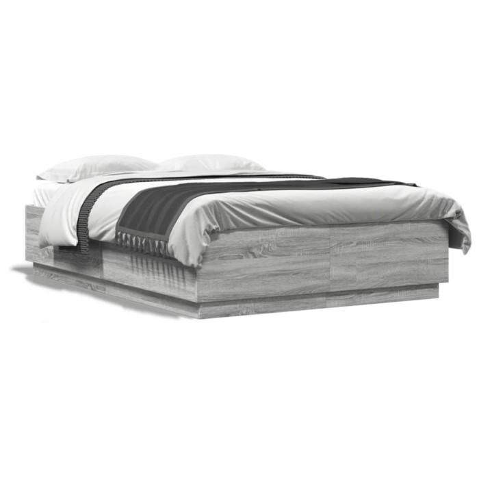 vidaXL Cadru de pat, gri sonoma, 160x200 cm, lemn prelucrat 3209693