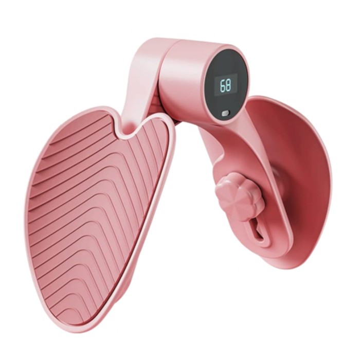 Dispozitiv Hip Trainer, Antrenor pentru podeaua pelvina, solduri, picioare, coapse, fese, maini si spate, postpartum, cu afisaj digital, roz