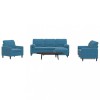 VidaXL Set de canapele cu perne/rulouri, 4 piese, albastru, catifea