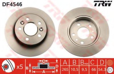 Disc frana RENAULT ESPACE III (JE0) (1996 - 2002) TRW DF4546 foto