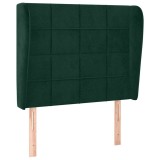 Cumpara ieftin Tablie pat cu aripioare verde inchis 83x23x118/128 cm catifea